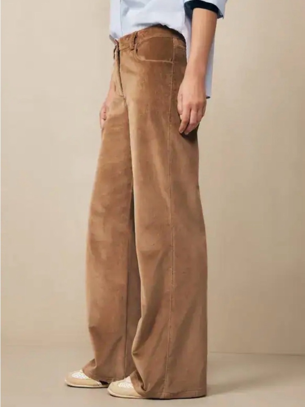 TWP Varick Pant in Stretch Velvet - Dark Camel - Size 4 - NEW $550